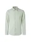 Preview: Modernes Langarmhemd mit dezentem Streifen in Baumwoll-Leinenmischung. Farbe: mint