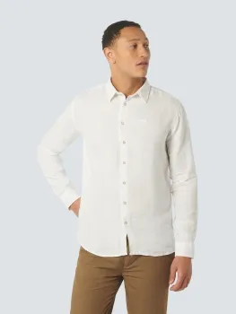 Shirt Linen Solid, Leinenhemd, Farbe: white