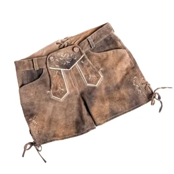 Kurze Damen-Lederhose, Farbe: sand