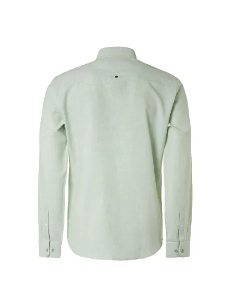 Modernes Langarmhemd mit dezentem Streifen in Baumwoll-Leinenmischung. Farbe: mint