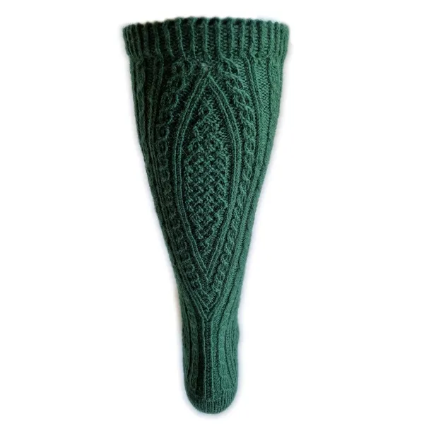 Trachtenstutzen Wolle handgestrickt, Farbe trachtengrün
